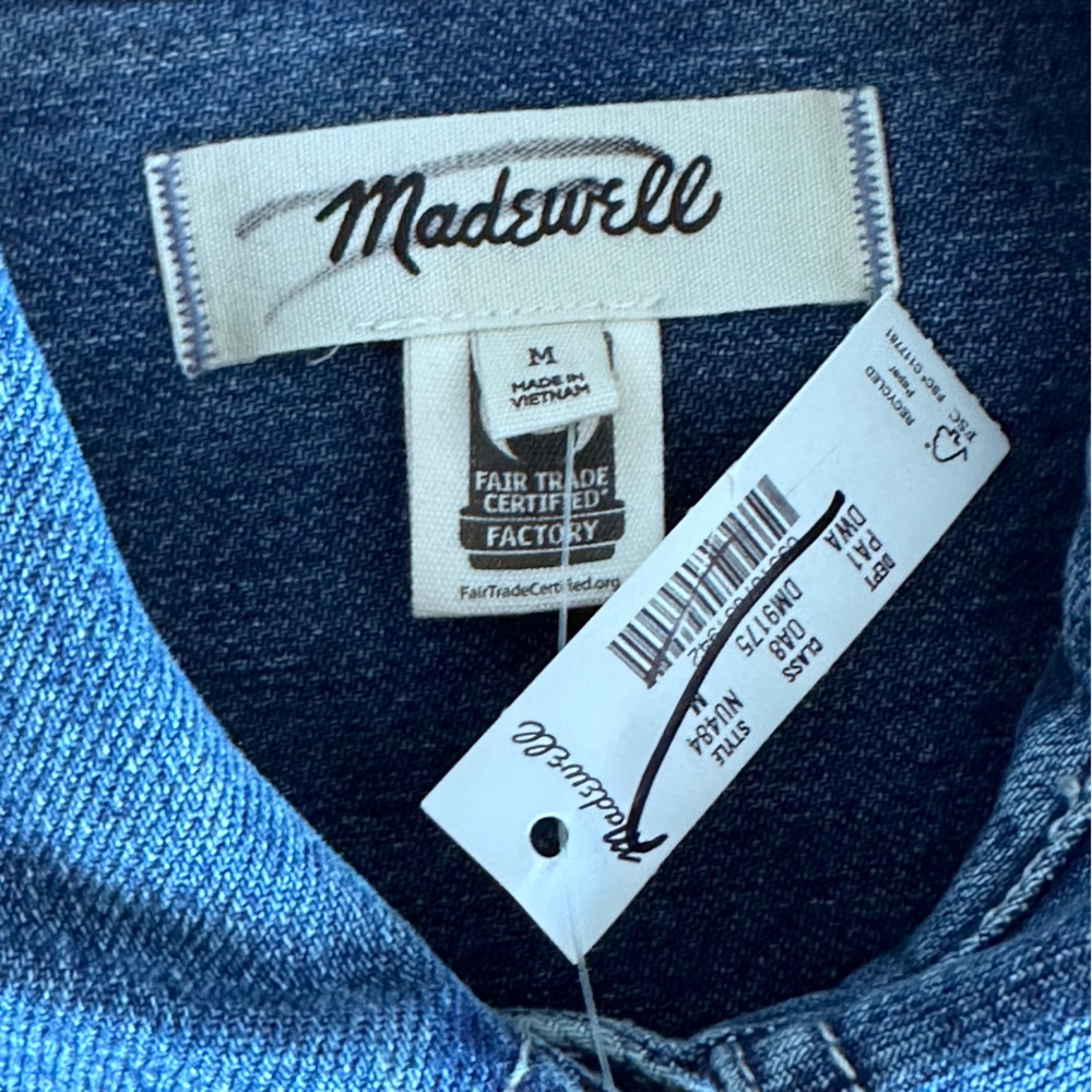 NEW MADEWELL Denim Boxy Shirtdress in Demarco Wash with‎ Pockets Size Medium - Picture 5 of 7